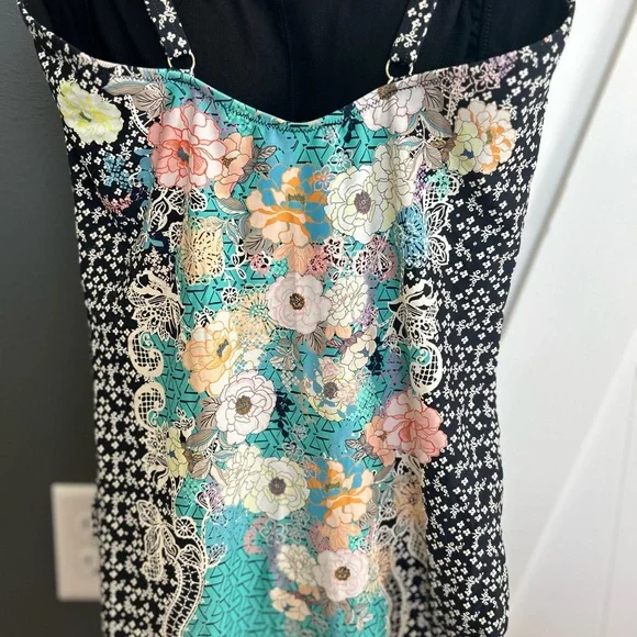 Johnny Was Mila Floral Ruched One-Piece Swimsuit sz XL adjustable straps - Picture 11 of 14